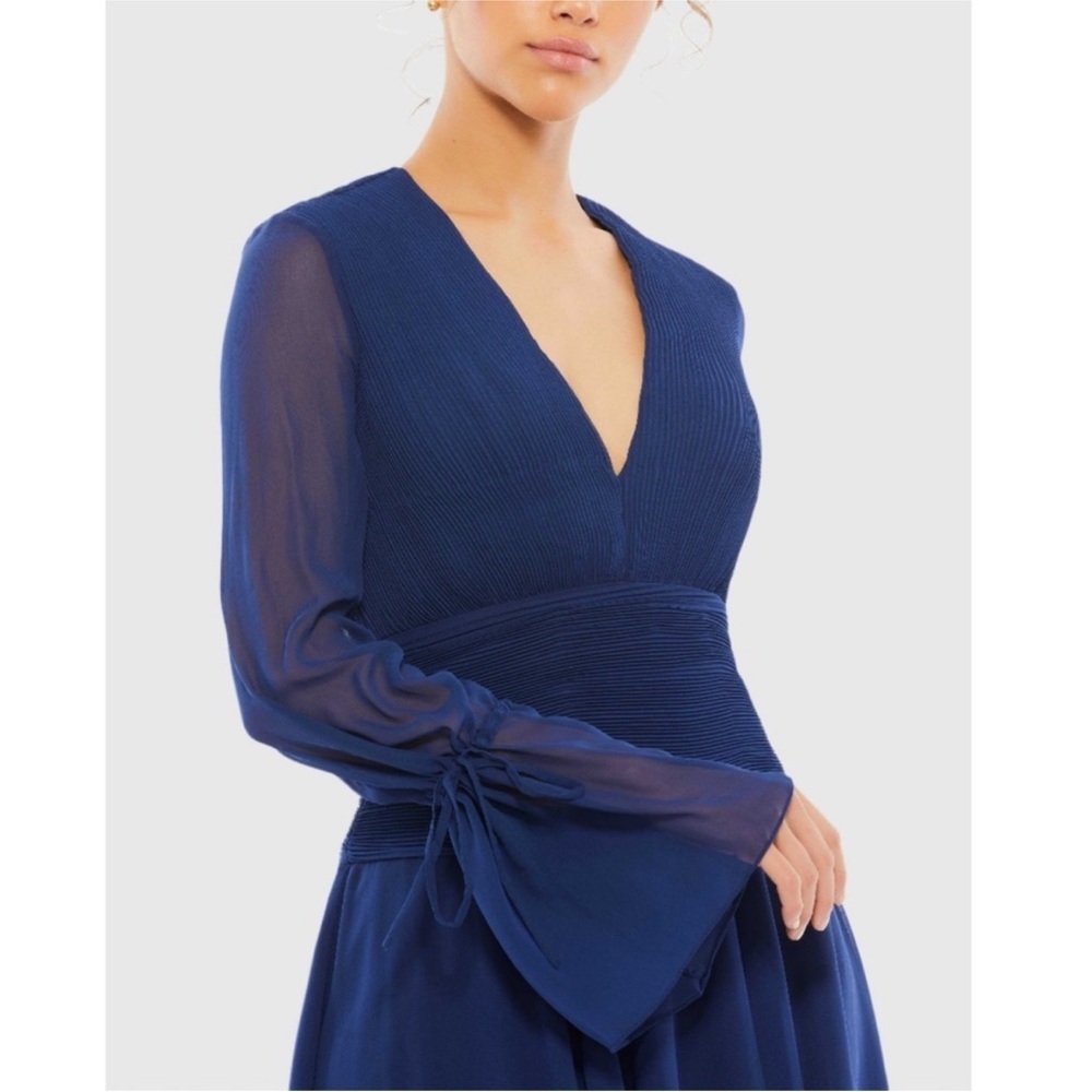 Ieena Mac Duggal Navy Chiffon dress - Picture 4 of 9
